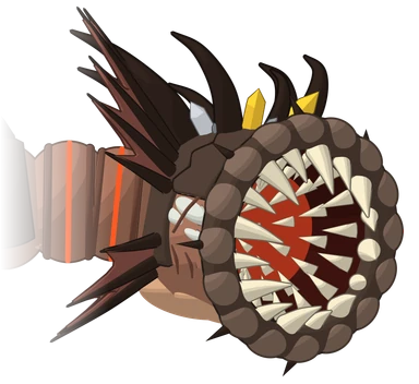 The Burrow King, a giant spiked worm with a ring of teeth