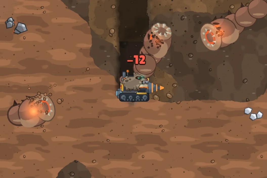 Burrow worms burst out of the soil around the drill ship